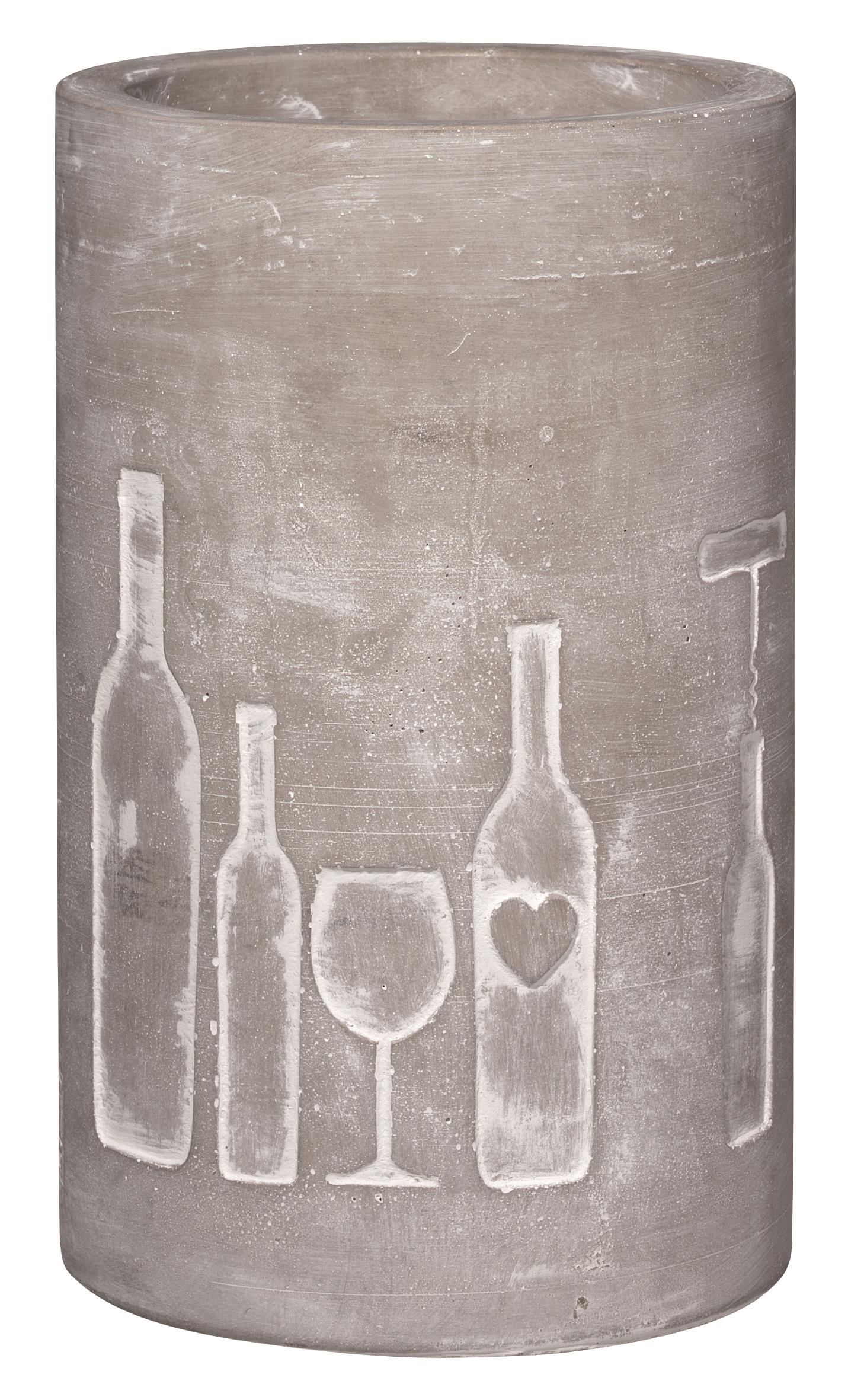 PET Vino Beton Flaschenkühler, Flasche + Glas, ca. 21cm hoch