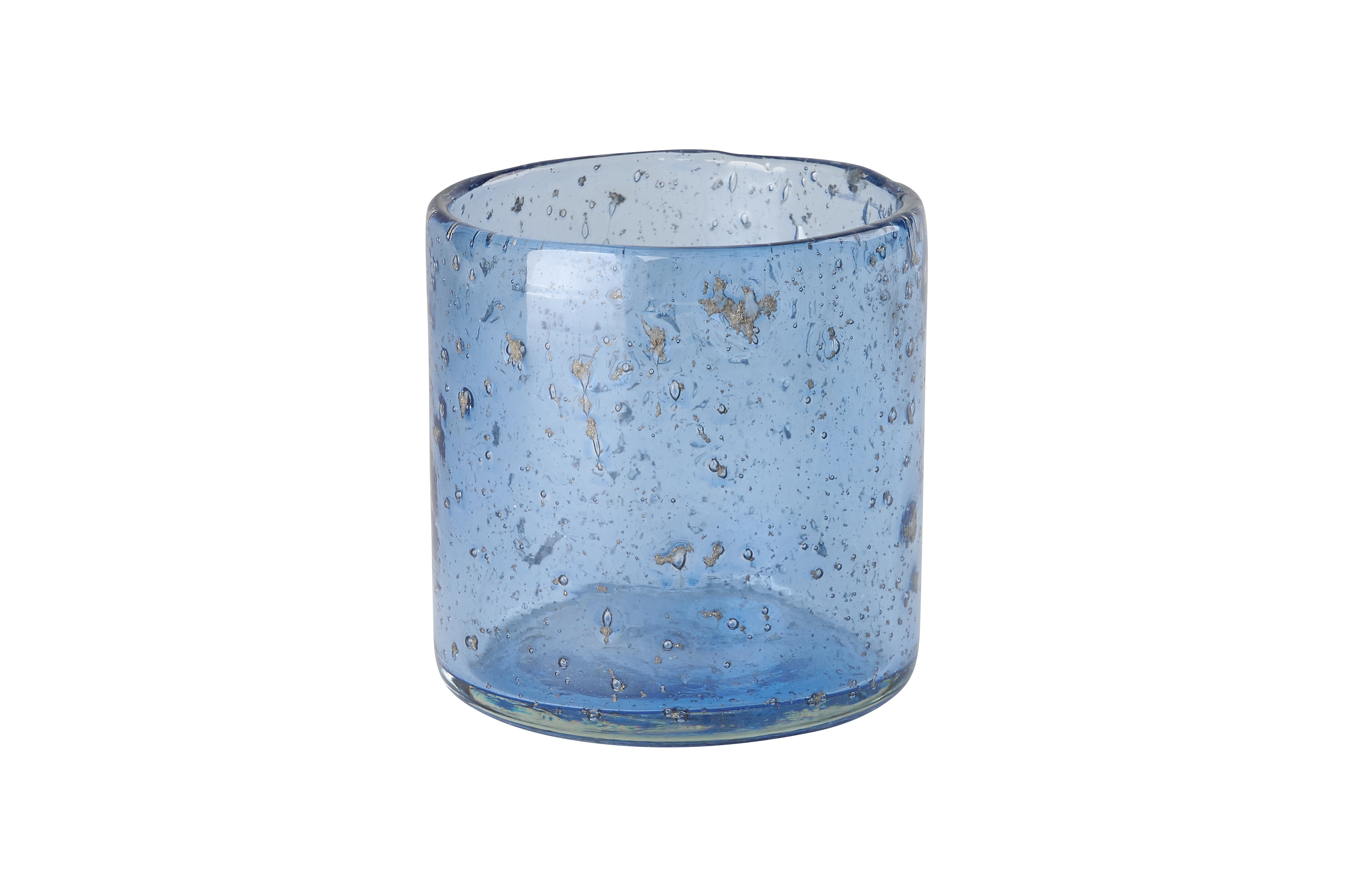 Melange, Windlicht, H9,5cm, Bubbles blau