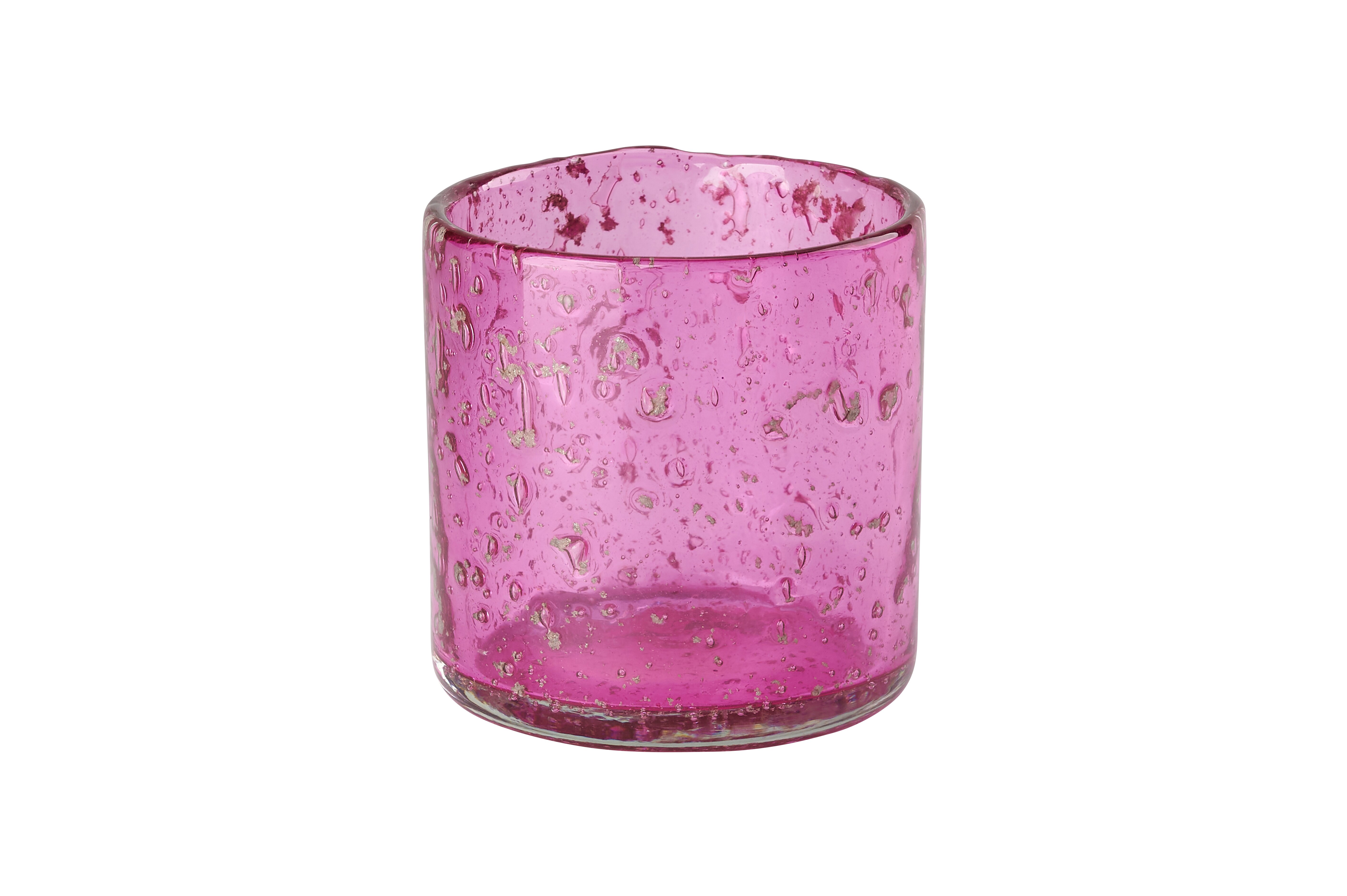 Melange, Windlicht, H9,5cm, Bubbles pink