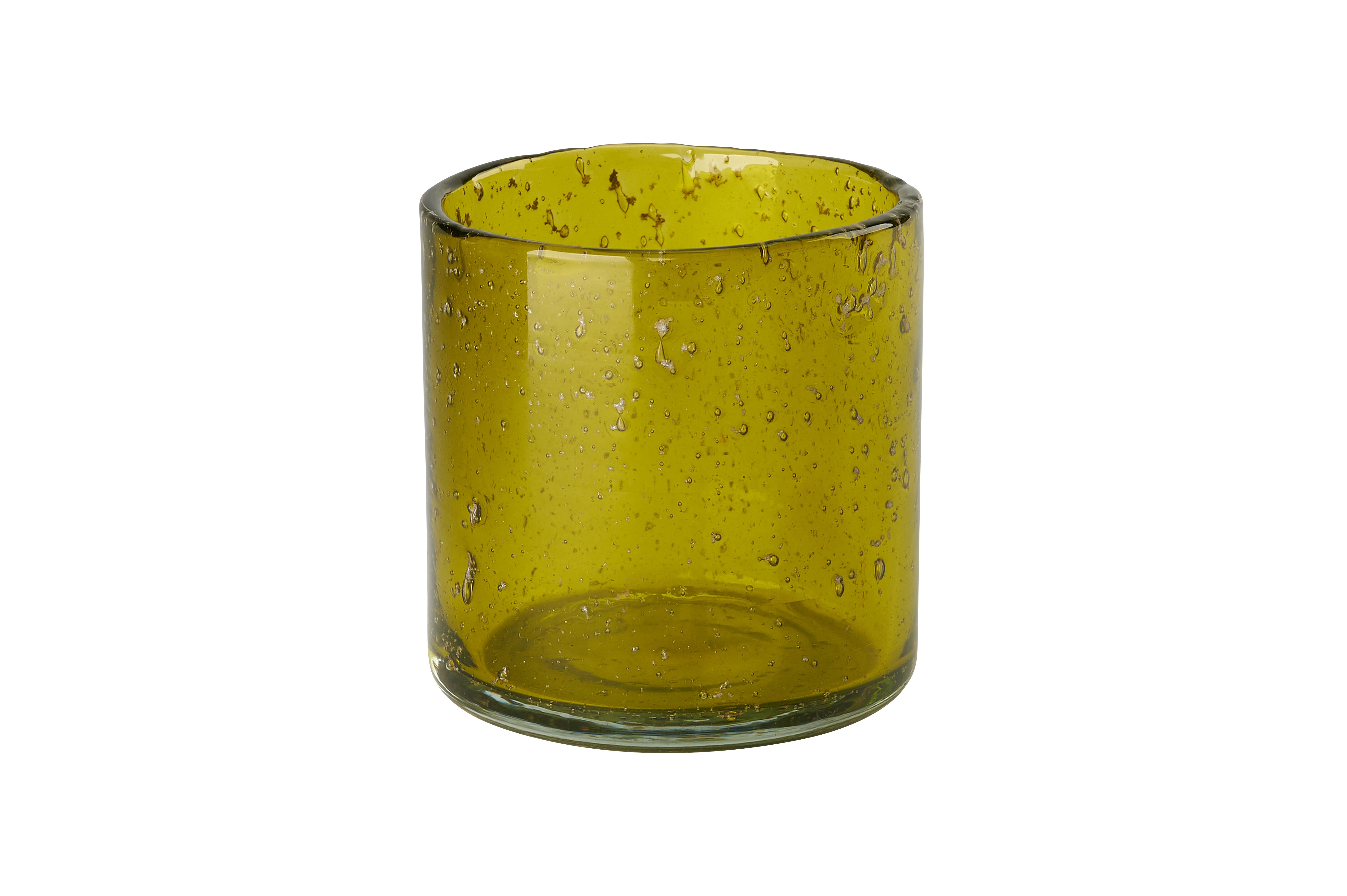 Melange, Windlicht, H9,5cm, Bubbles grün